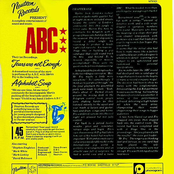 ABC : Tears Are Not Enough (12", Single, M/Print)