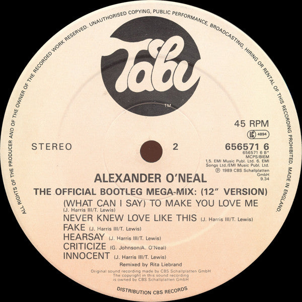 Alexander O'Neal : All True Man (12")