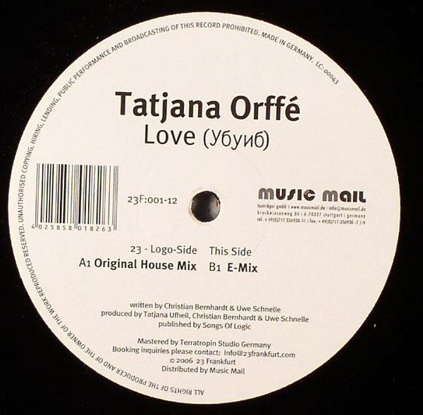 Tatjana Orffé : Love (12")