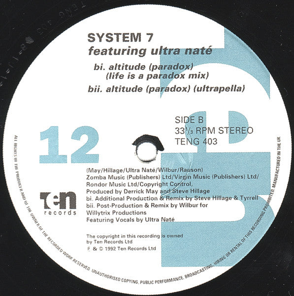 System 7 Featuring Ultra Naté : Altitude (2x12", Album)