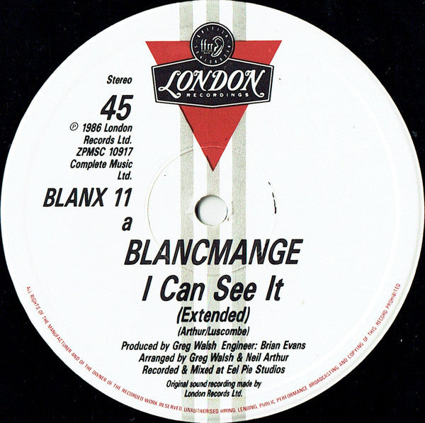 Blancmange : I Can See It (12", Single)