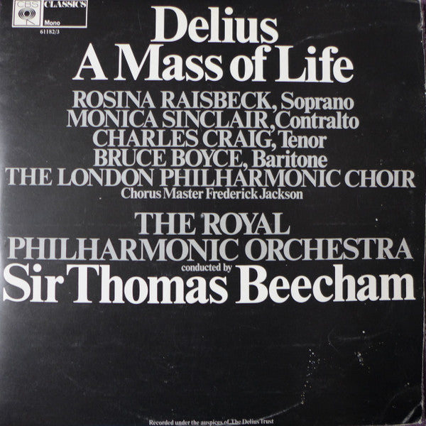 Frederick Delius / Royal Philharmonic Orchestra Conducted By Sir Thomas Beecham : A Mass Of Life (2xLP, Album, Mono, RE)