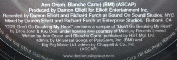 Ol' Dirty Bastard : ODB, Don't Go Breaking My Heart (12")