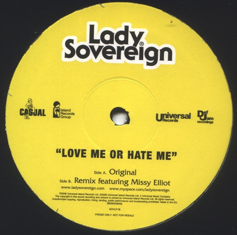 Lady Sovereign : Love Me Or Hate Me (12", Promo)