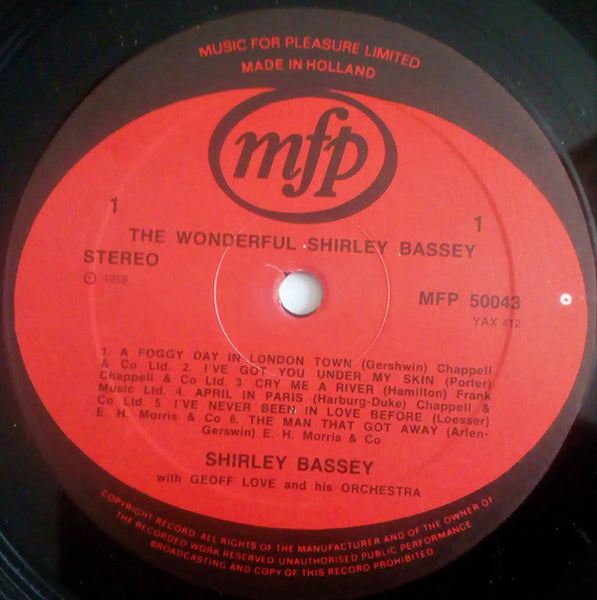 Shirley Bassey : The Wonderful Shirley Bassey (LP, Album, RE)