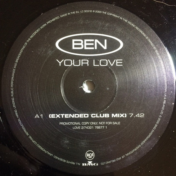 Ben* : Your Love (12", Promo)