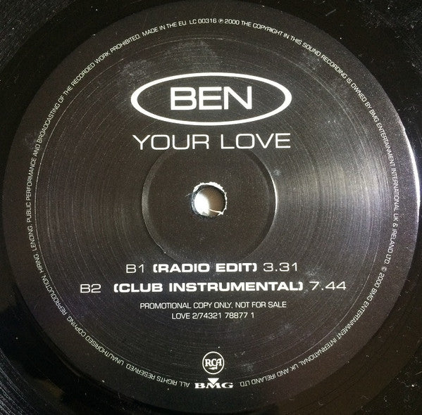 Ben* : Your Love (12", Promo)