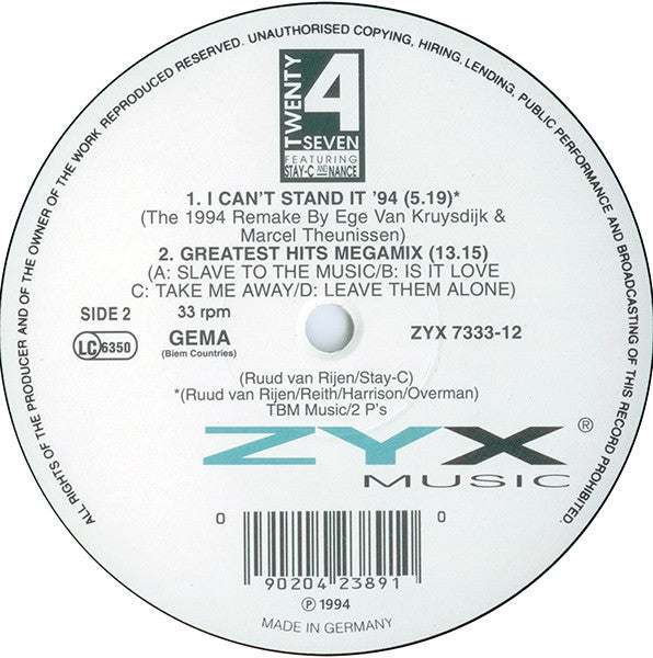 Twenty 4 Seven Featuring Stay-C And Nance : Leave Them Alone (12")