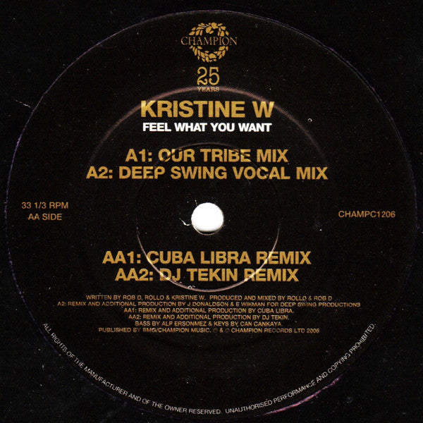Kristine W : Feel What You Want (12", Ltd)