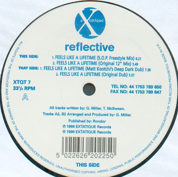 Reflective : Feels Like A Lifetime (12")
