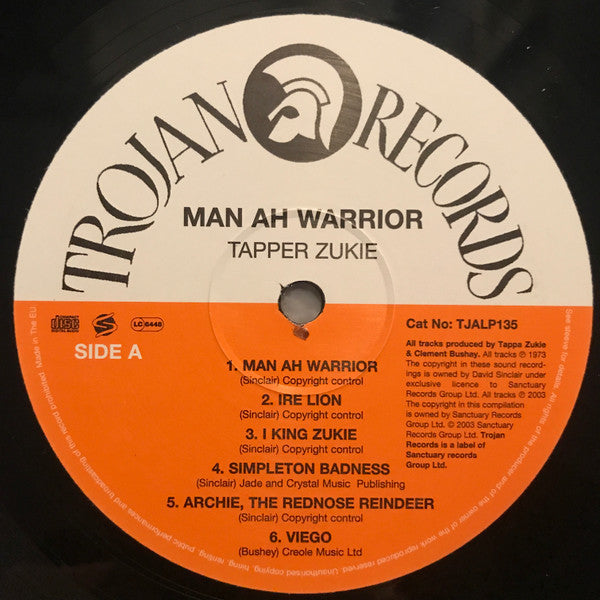 Tapper Zukie : Man Ah Warrior (LP, Album, RE)