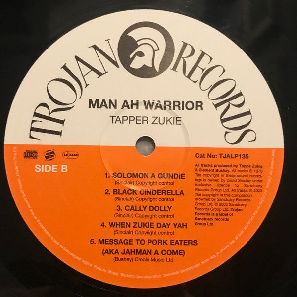 Tapper Zukie : Man Ah Warrior (LP, Album, RE)