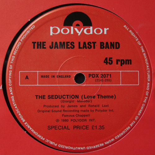 The James Last Band : The Seduction / Night Drive (12")