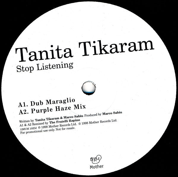 Tanita Tikaram : Stop Listening (12", Maxi, Promo)