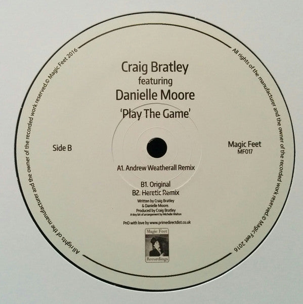 Craig Bratley Featuring Danielle Moore : Play The Game (12")