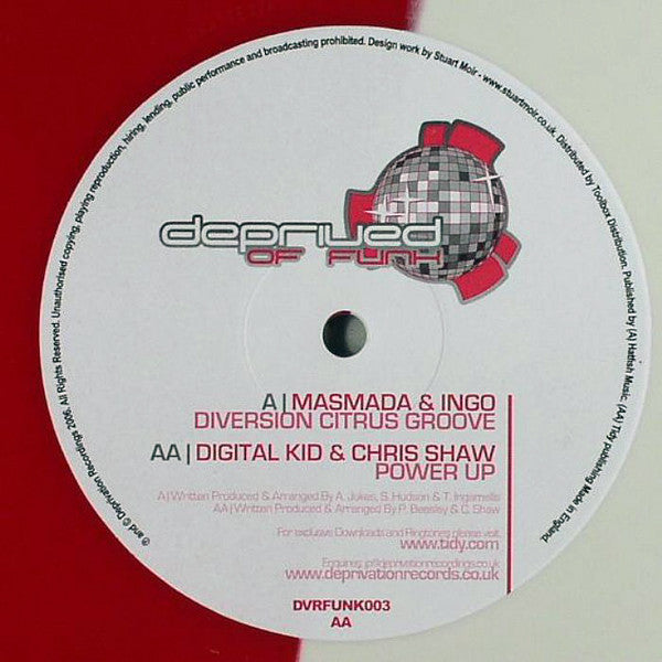 Masmada & Ingo / Digital Kid & Chris Shaw (4) : Diversion Citrus Groove / Power Up (12", Ltd, Red)
