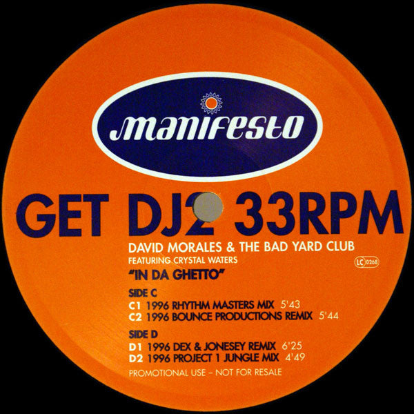 David Morales & The Bad Yard Club Featuring Crystal Waters : In Da Ghetto (2x12", Promo)