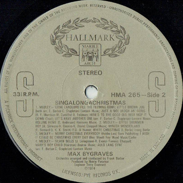 Max Bygraves : Singalongachristmas With Max (LP, Album, RE)