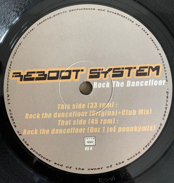 Reboot System : Rock The Dancefloor (12")
