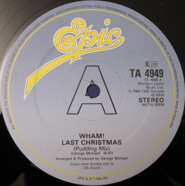 Wham! : Last Christmas (Pudding Mix) / Everything She Wants (12", Single)