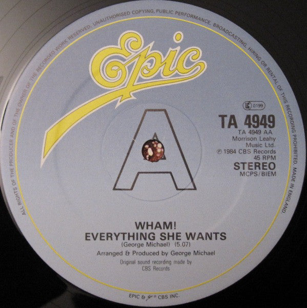 Wham! : Last Christmas (Pudding Mix) / Everything She Wants (12", Single)