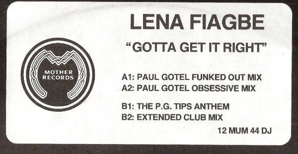 Lena Fiagbe : Gotta Get It Right (12", Promo)