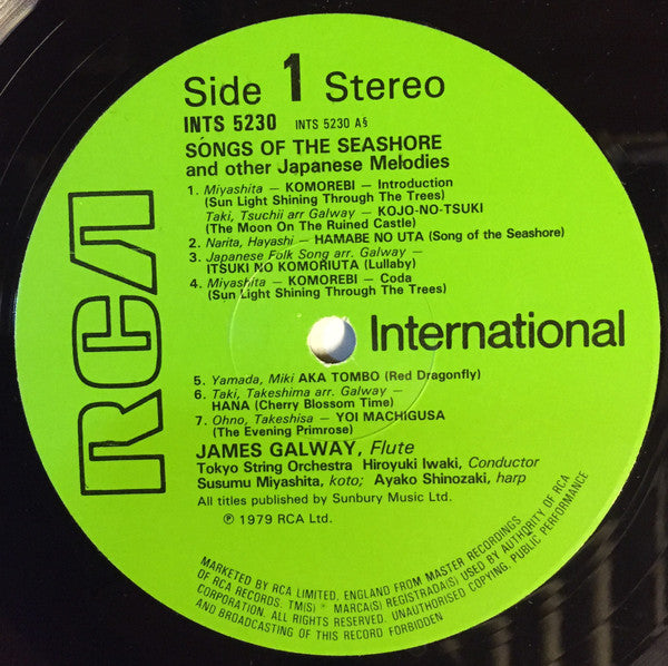 James Galway : "Song Of The Seashore" And Other Melodies Of Japan (LP, Album, RE)