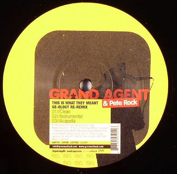 Grand Agent : No Rest / This Is What They Meant (12")