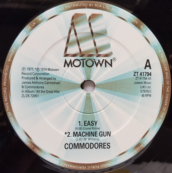 Commodores : Easy (12", Single, RE)