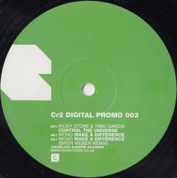 Ricky Stone & Timo Garcia / Mono (2) : Control The Universe / Make A Difference (12", Ltd, Promo)