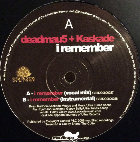deadmau5 + Kaskade : I Remember (12", RP)