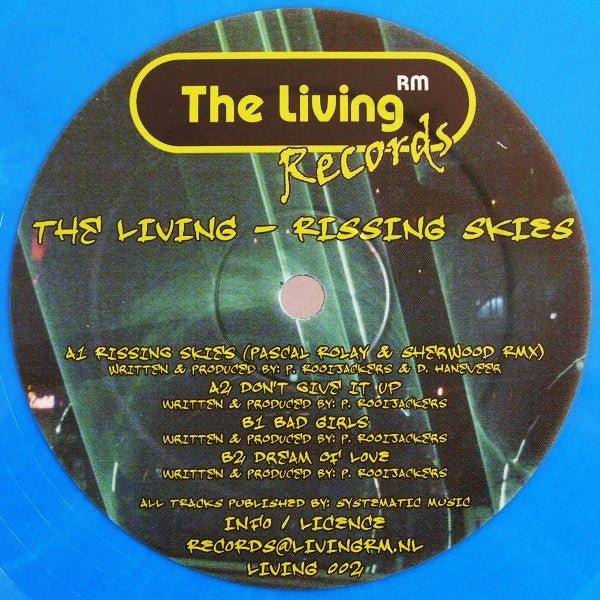 The Living : Rising Skies (12", Blu)