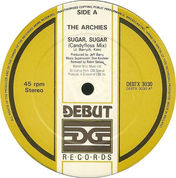 The Archies : Sugar, Sugar (Special Extended Candyfloss Mix) (12")