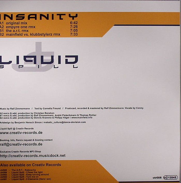 Liquid Spill : Insanity (12")
