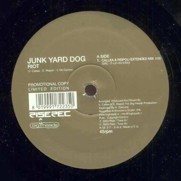 Junk Yard Dog : Riot (12", Ltd, Promo)