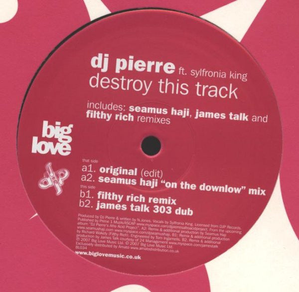 DJ Pierre Ft.  Sylfronia King : Destroy This Track (12")