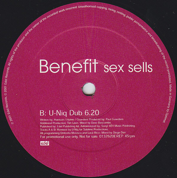 Benefit (3) : Sex Sells (2x12", Promo)
