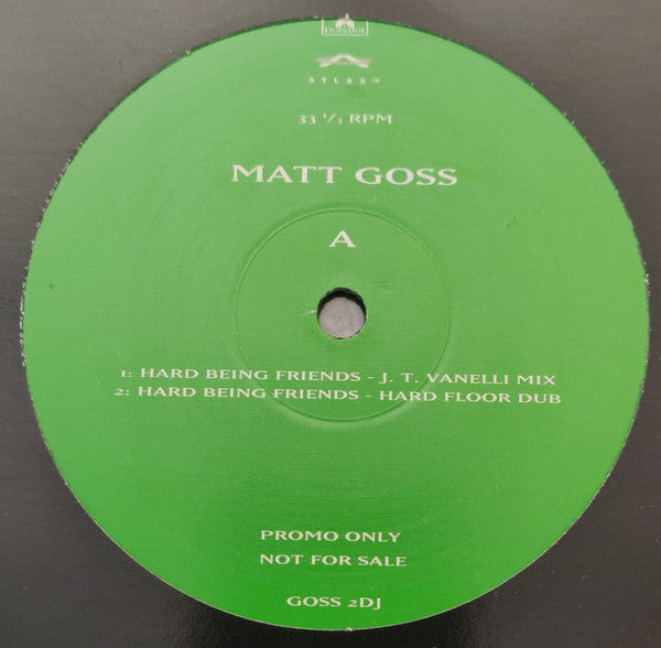 Matt Goss : Hard Being Friends (12", Promo)