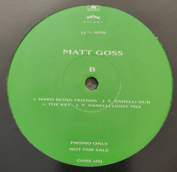 Matt Goss : Hard Being Friends (12", Promo)