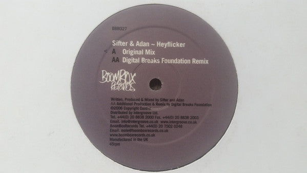 Sifter & Adan : Heyflicker (12")