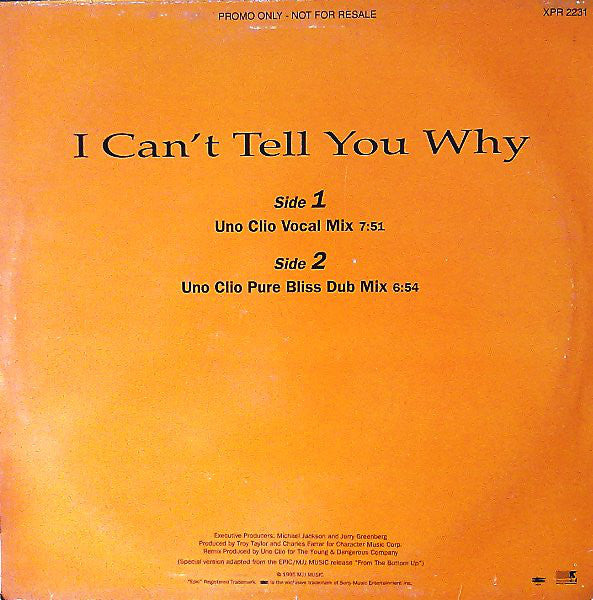 Brownstone : I Can't Tell You Why (Uno Clio Mixes) (12", Promo)