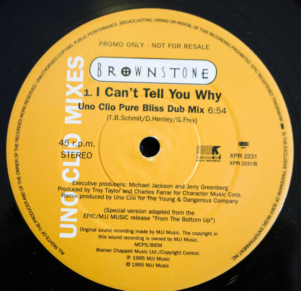 Brownstone : I Can't Tell You Why (Uno Clio Mixes) (12", Promo)