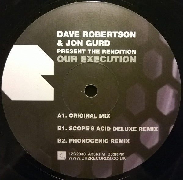 Dave Robertson & Jon Gurd Present  The Rendition : Our Execution (12")