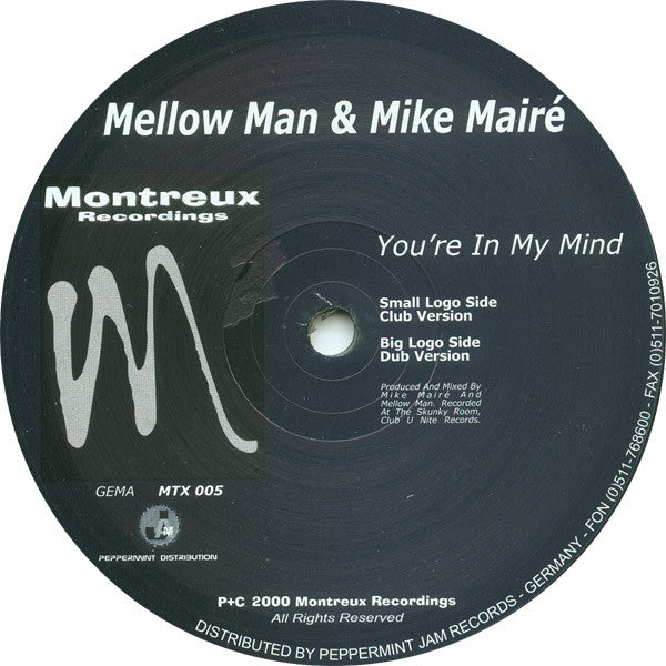 Mellow Man & Mike Mairé : You're In My Mind (12")