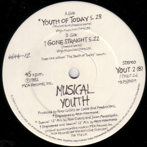 Musical Youth : Youth Of Today (12")