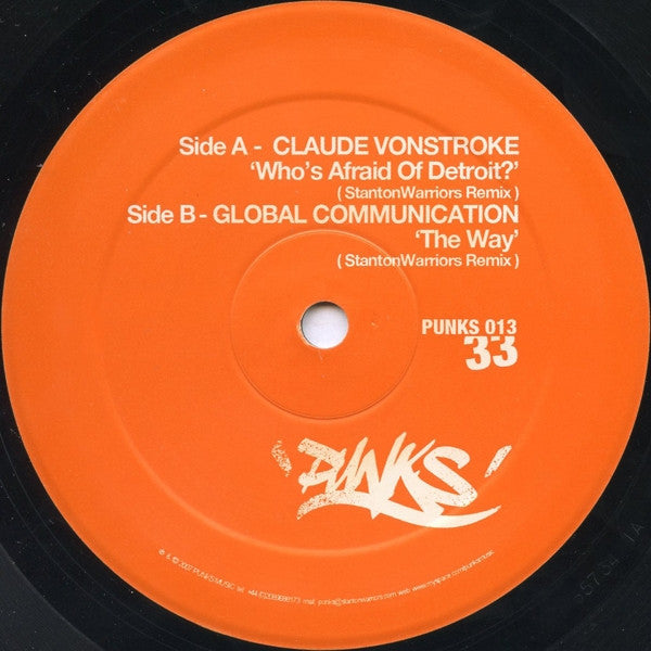 Claude VonStroke / Global Communication : Who's Afraid Of Detroit / The Way (12")