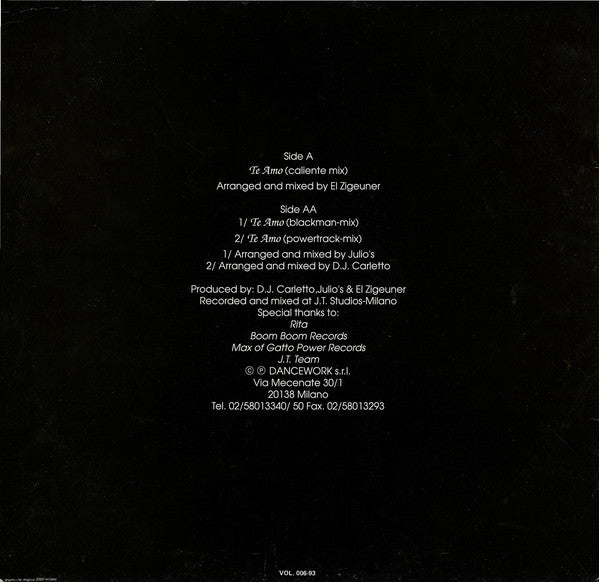 Sultana : Te Amo (12")