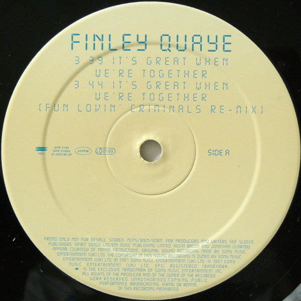 Finley Quaye : It's Great When We're Together (2x12", Promo)
