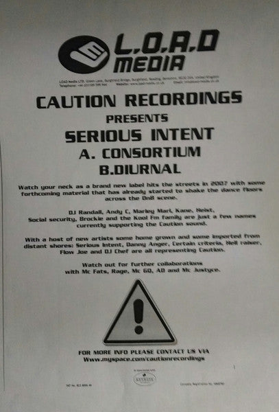 Serious Intent : Consortium / Diurnal (12", Promo, W/Lbl)