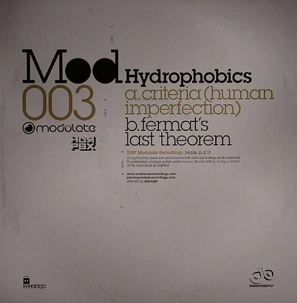 Hydrophobics : Criteria (Human Imperfection) / Fermat's Last Theorem (12")
